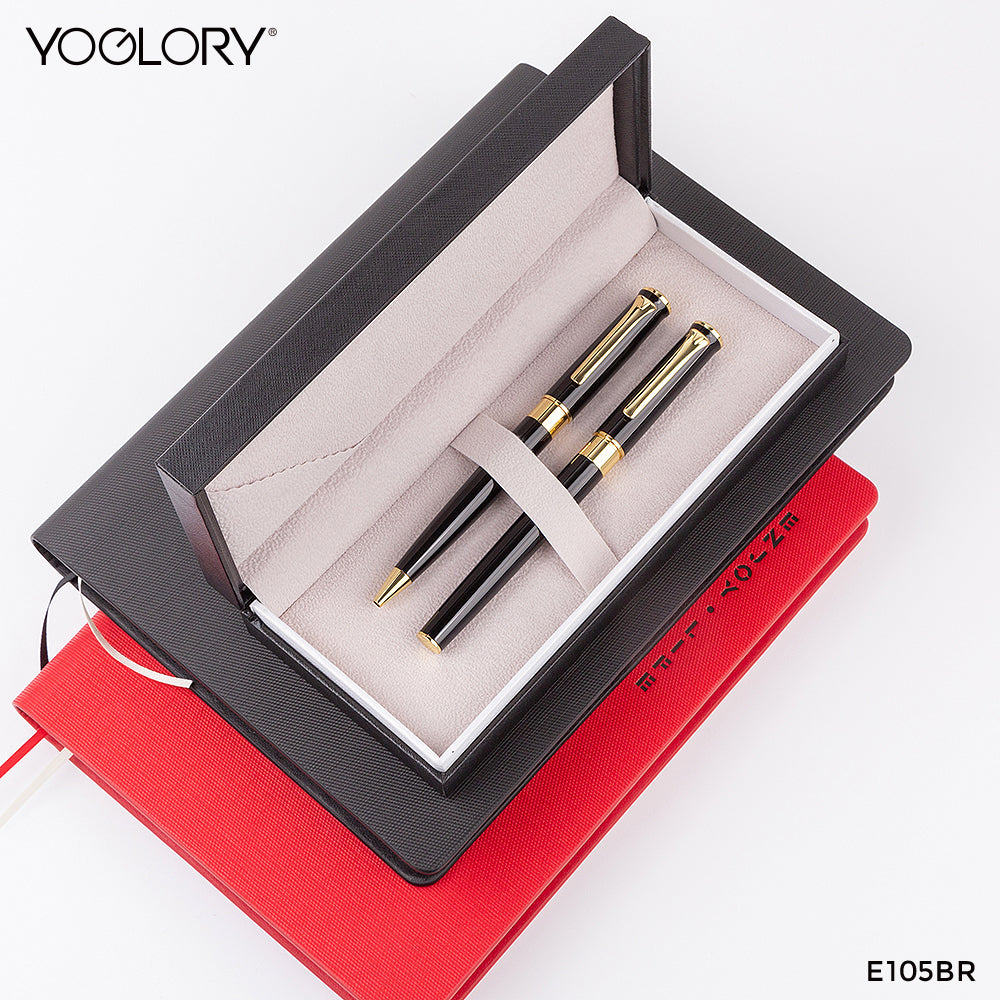 YOGLORY Elegant Metal Roller Ball Pen with Golden Trims in colors as Gift for Customers and Custom LOGO E105R