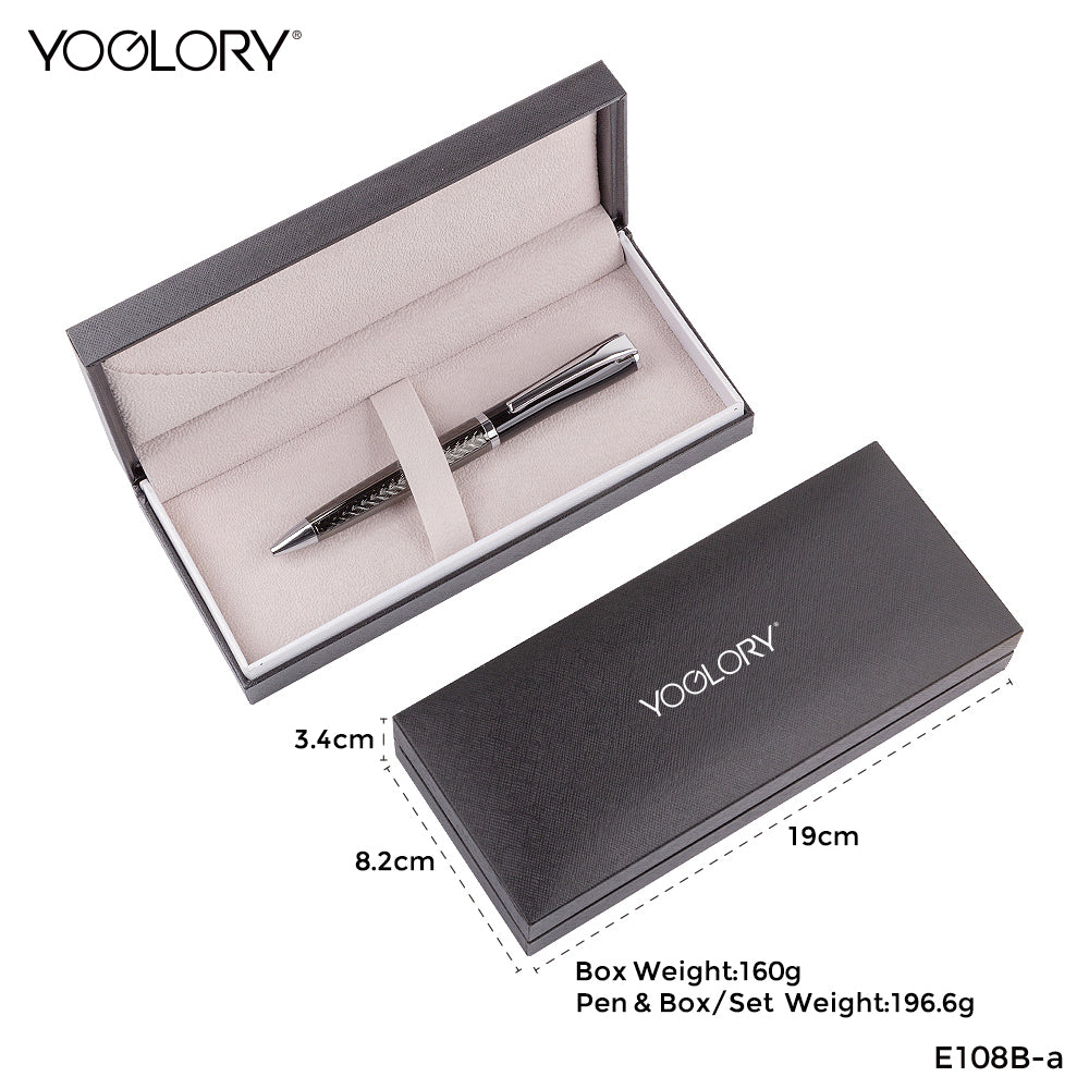 YOGLORY Metal Ball Point Pen Custom LOGO in colors with Carbon fiber part Corporate Gift for Clients E108