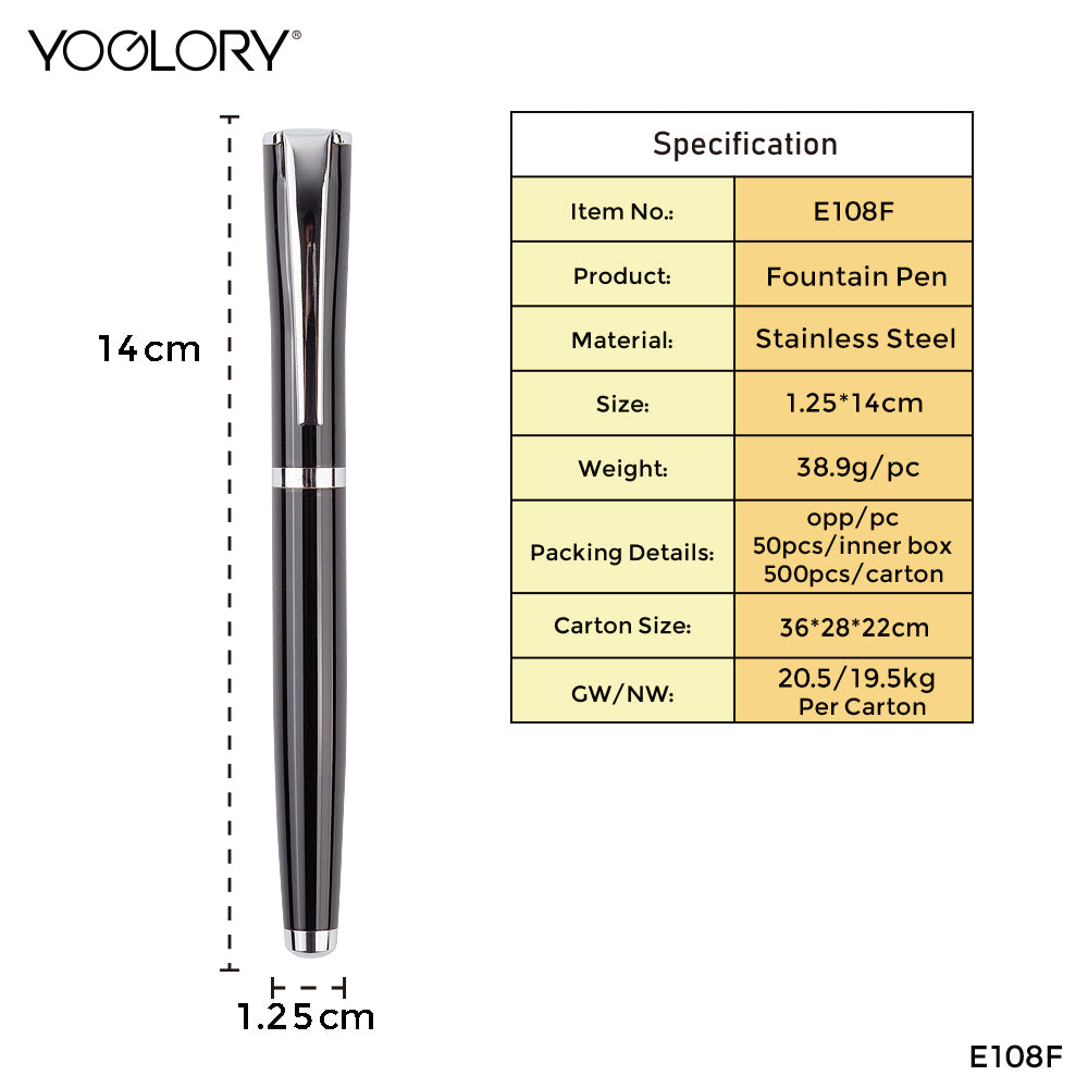 YOGLORY Oval Cap Metal Roller Ball Point Pen Custom LOGO and color as Business Gift for Vip Clients E108F