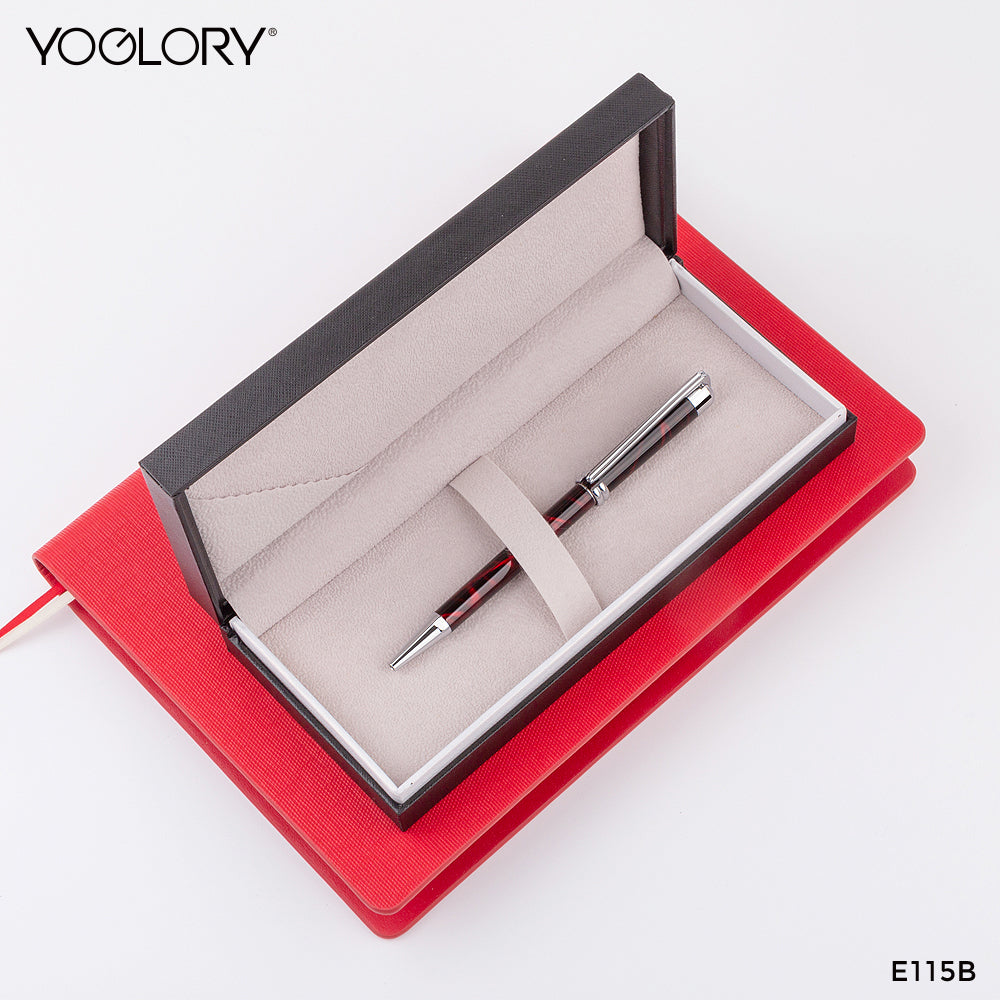 YOGLORY Slim Elegant Metal Ballpoint Pen with Rose Gold Trims in colors with Custom LOGO E115