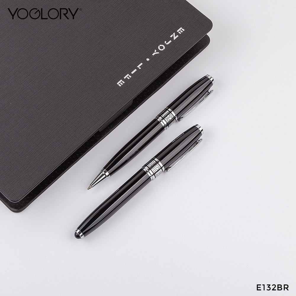 YOGLORY Big Metal Ballpoint Pen with Silver Trims accpet OEM Custom LOGO E132B