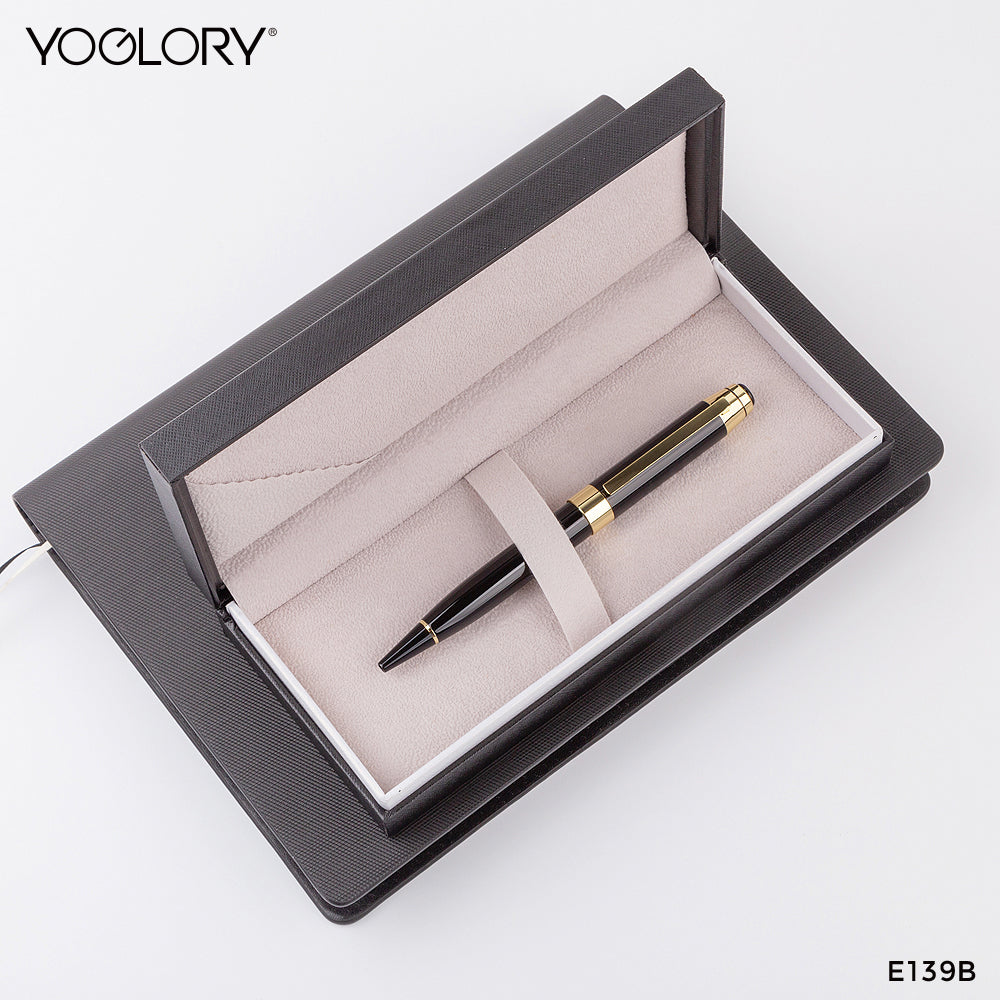 YOGLORY Golden Trims Metal Ballpoint Pen in colors accpet Personalised LOGO as Special Gifts for Customers/Clients/Employees E139