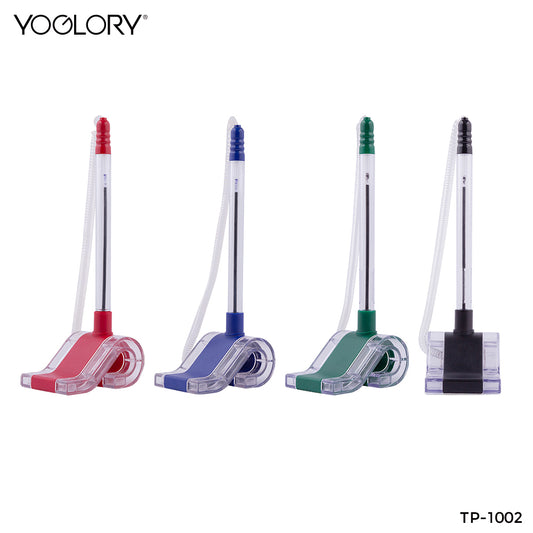 YOGLORY Pratical Metal & Plastic Table Pen with Expansion Chain in colors For Bank School Hotel Hospital Reception with Custom logo TP1002