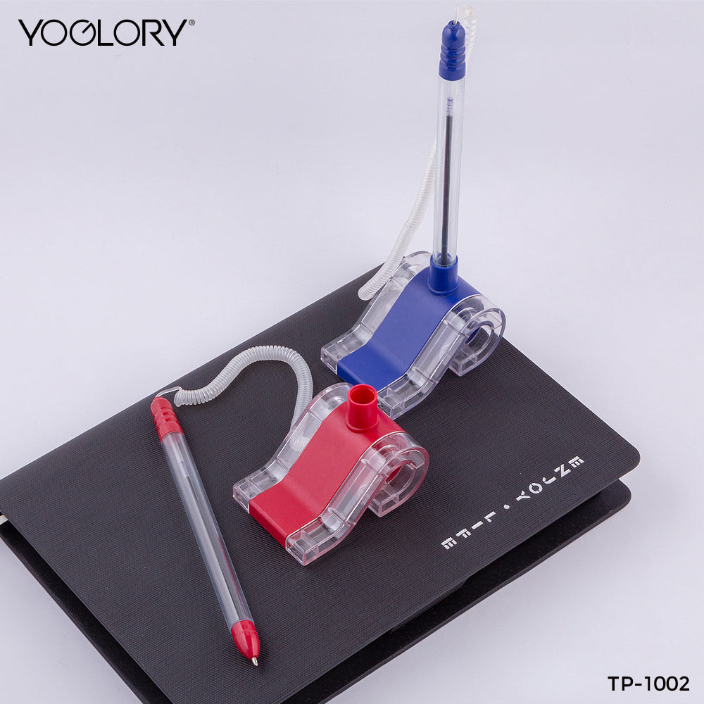 YOGLORY Pratical Metal & Plastic Table Pen with Expansion Chain in colors For Bank School Hotel Hospital Reception with Custom logo TP1002