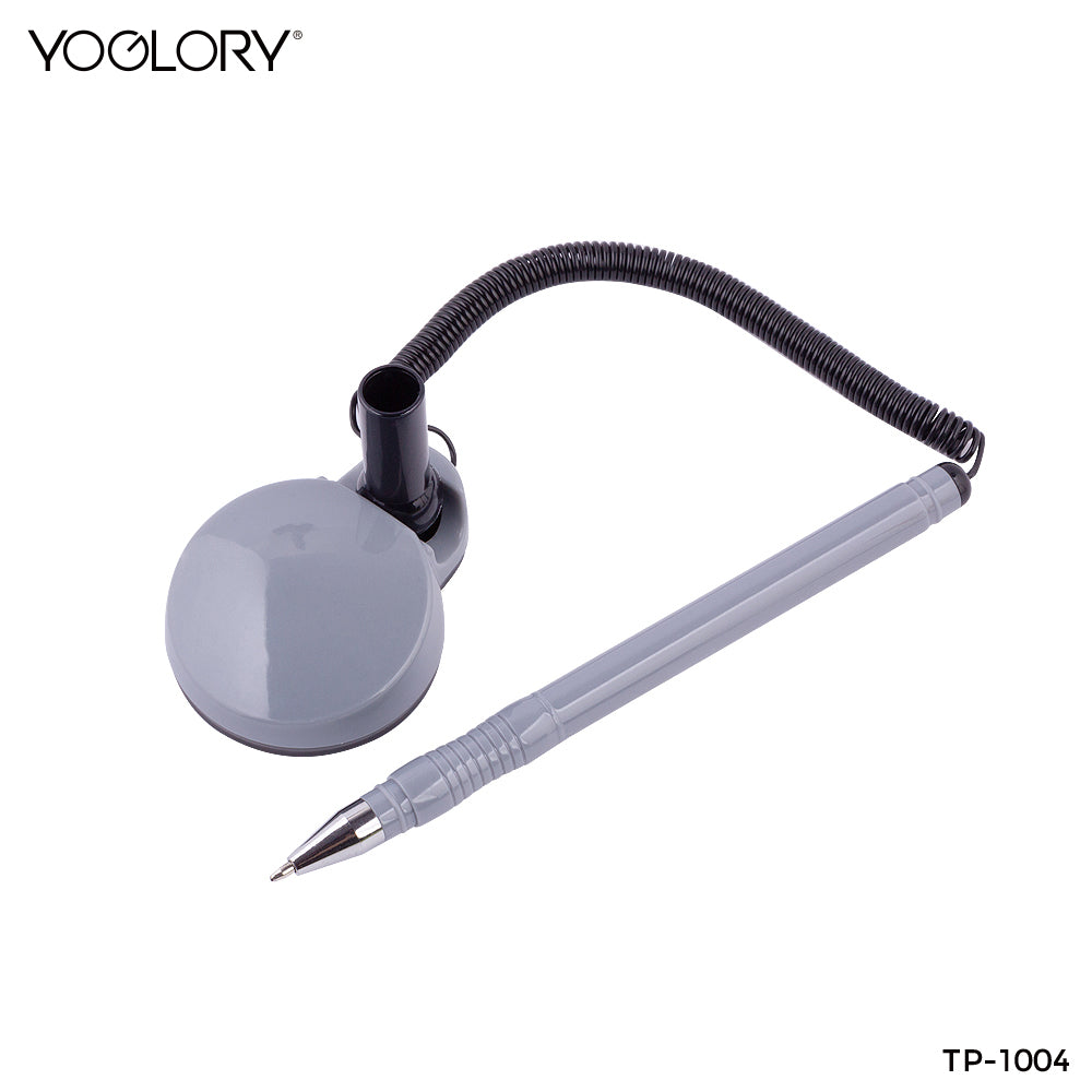 YOGLORY Circular Base Plastic Table Pen in colors For Bank School Hotel Hospital Reception with Customized logo as Promotional Items TP1004