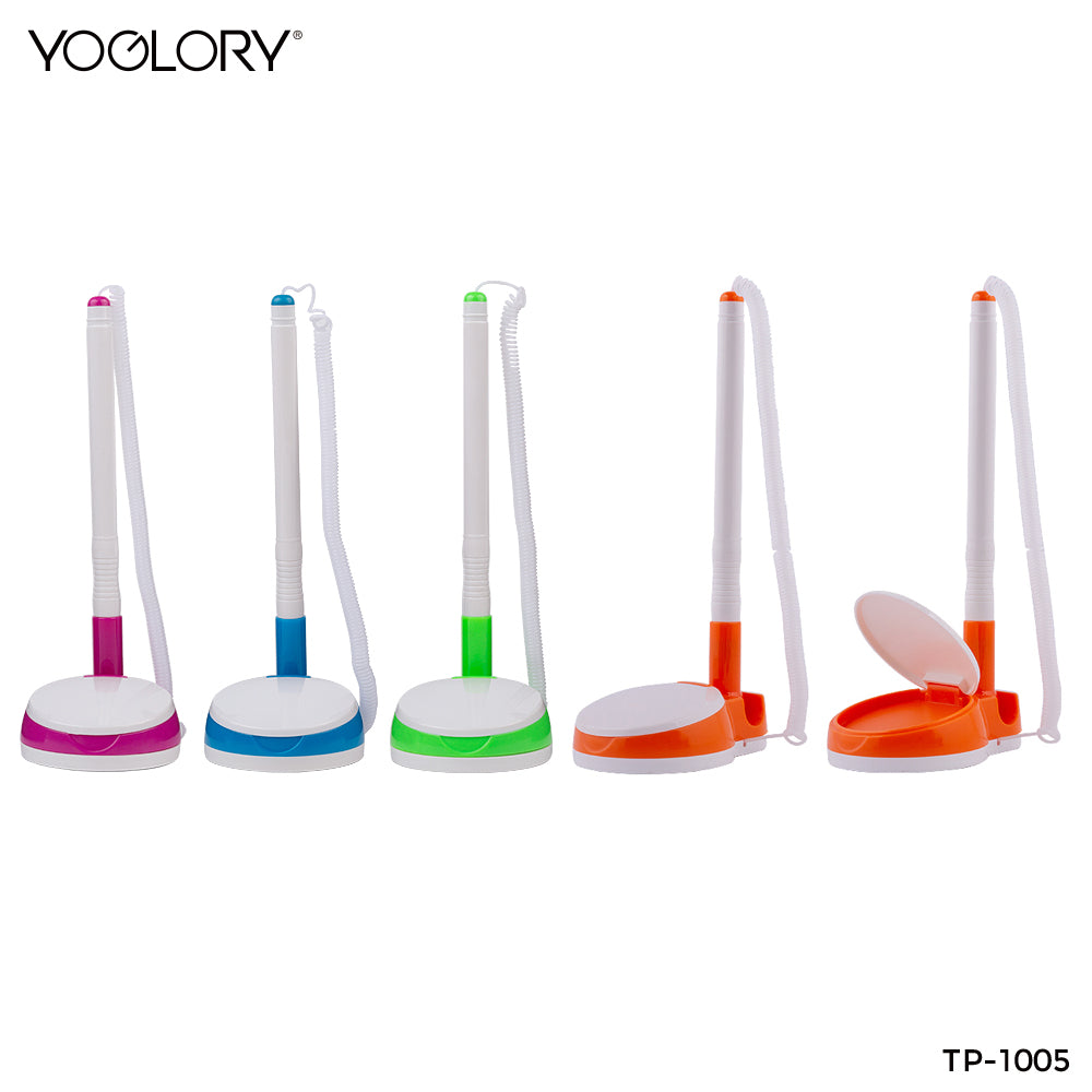 YOGLORY Colorful Plastic Table Pen holder clips for Bank School Hotel Hospital Reception with Customized logo as Promotional Items TP1005