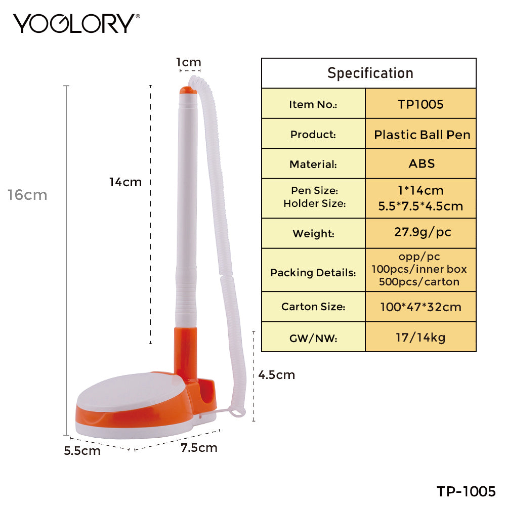 YOGLORY Colorful Plastic Table Pen holder clips for Bank School Hotel Hospital Reception with Customized logo as Promotional Items TP1005