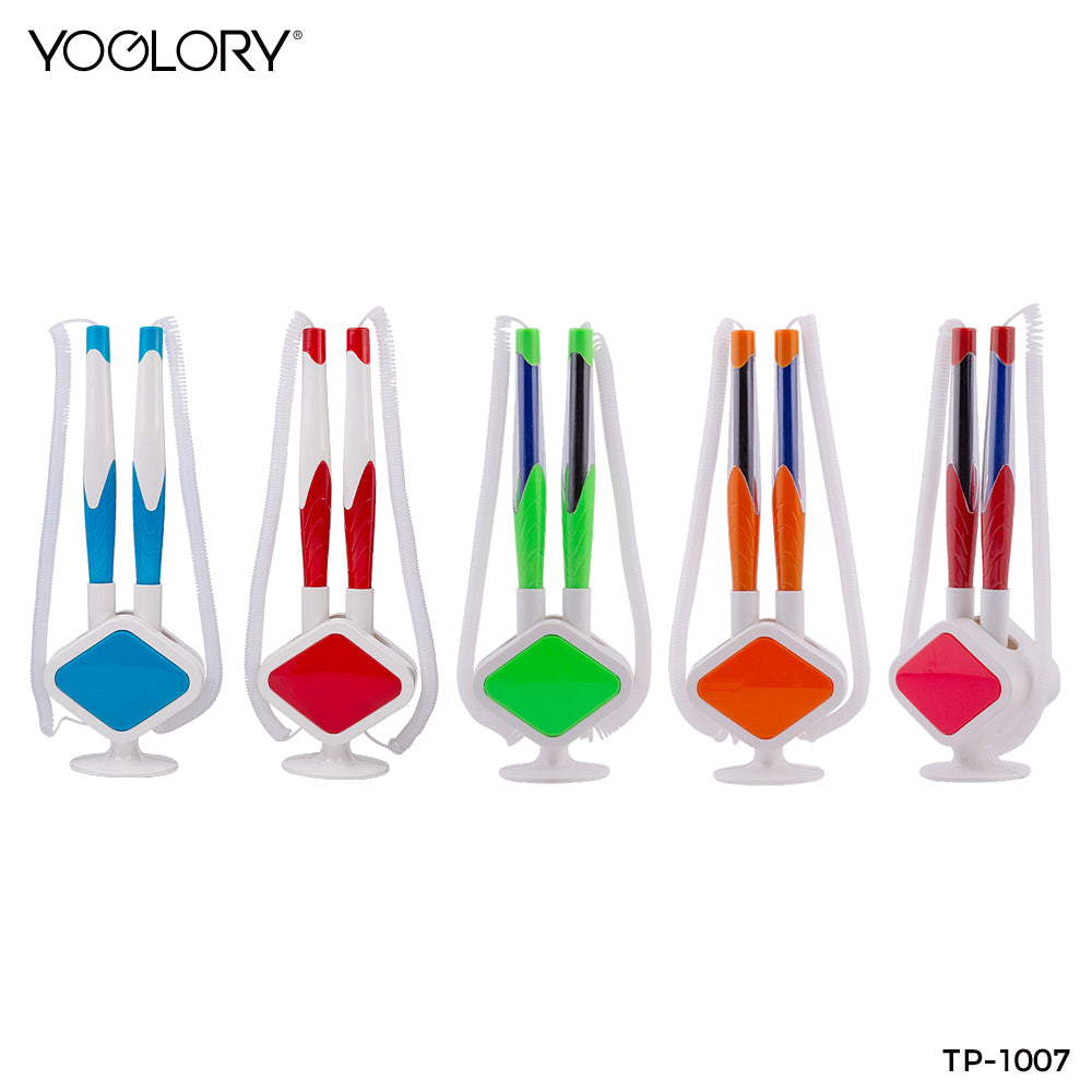 YOGLORY Colorful Plastic Table Pen 2pcs for Bank School Hotel Hospital Reception with Customized logo as Promotional Items TP1007