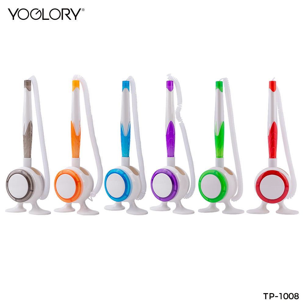 YOGLORY Colorful Plastic Table Pen foot shape base for Bank School Hotel Hospital Reception with Customized logo as Promotional Items TP1008