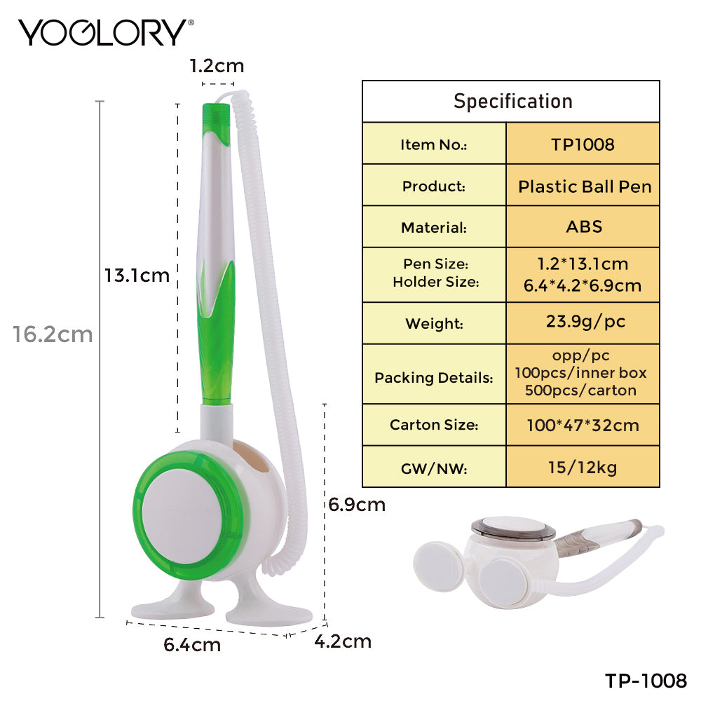 YOGLORY Colorful Plastic Table Pen foot shape base for Bank School Hotel Hospital Reception with Customized logo as Promotional Items TP1008