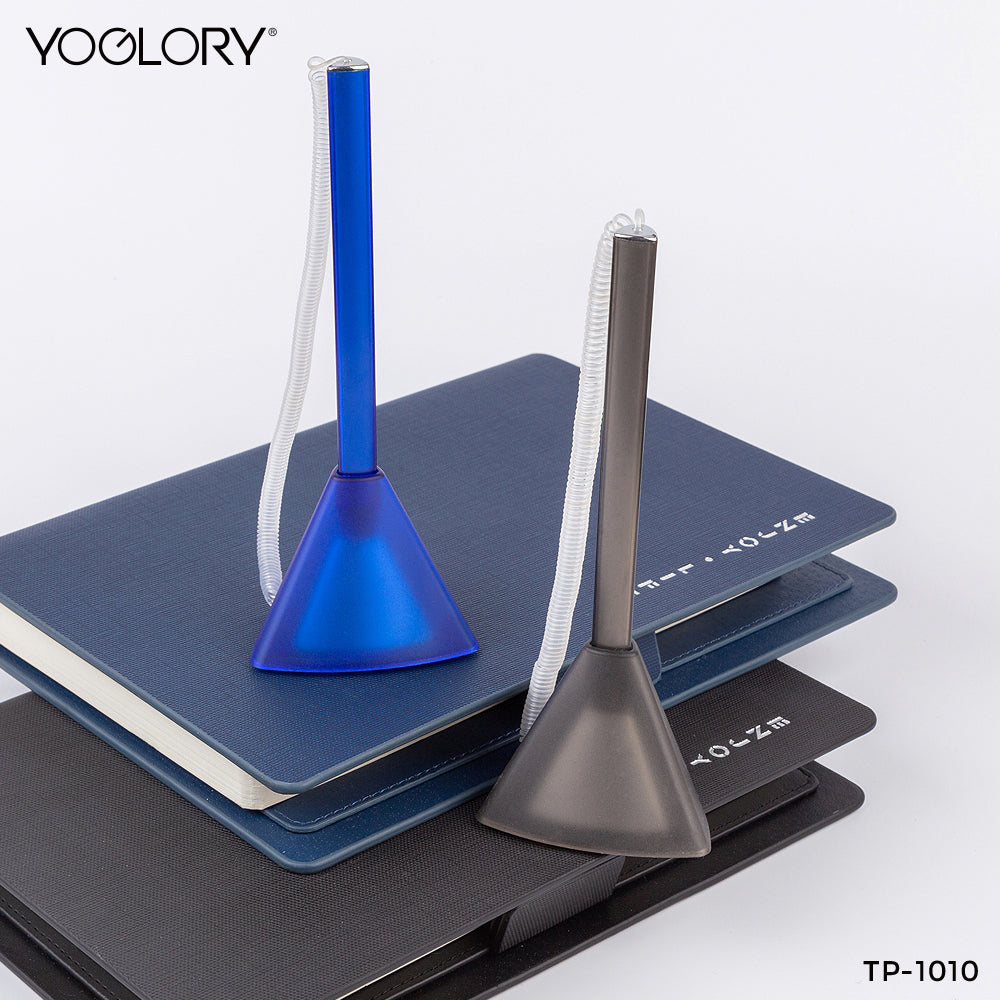 YOGLORY Matt Color Plastic Table Pen with Triangle base in colors for Bank School Hotel Hospital Reception with Customized logo as Promotional Items TP1010