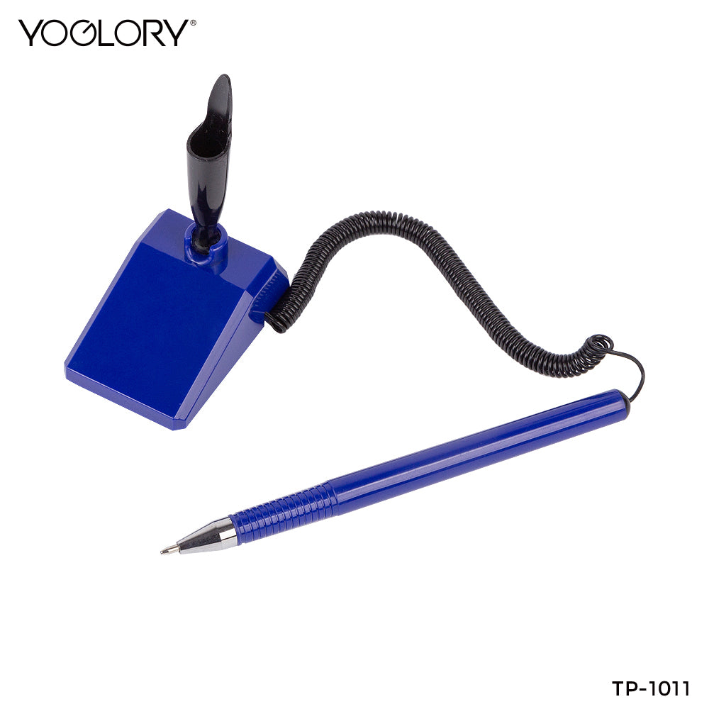 YOGLORY Plastic Table Pen with Rectangle base in colors for Bank School Hotel Hospital Reception with Customized logo as Promotional Items TP1011