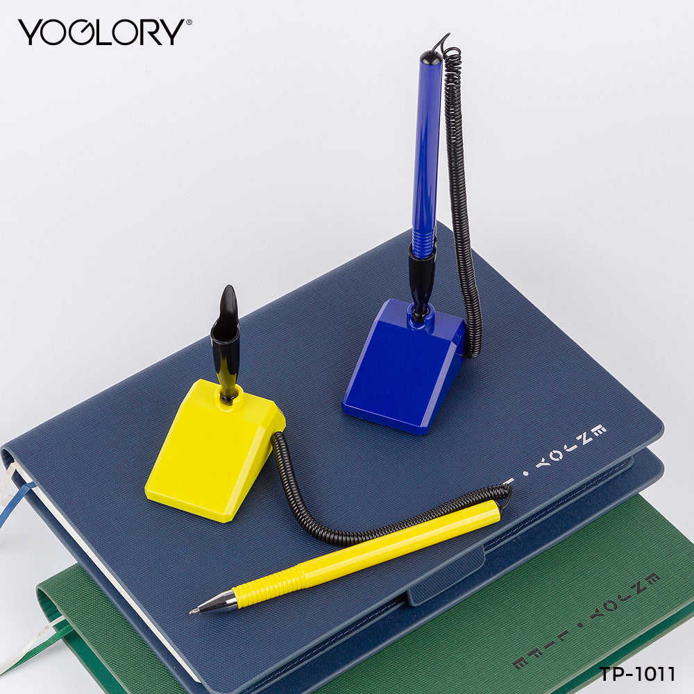 YOGLORY Plastic Table Pen with Rectangle base in colors for Bank School Hotel Hospital Reception with Customized logo as Promotional Items TP1011