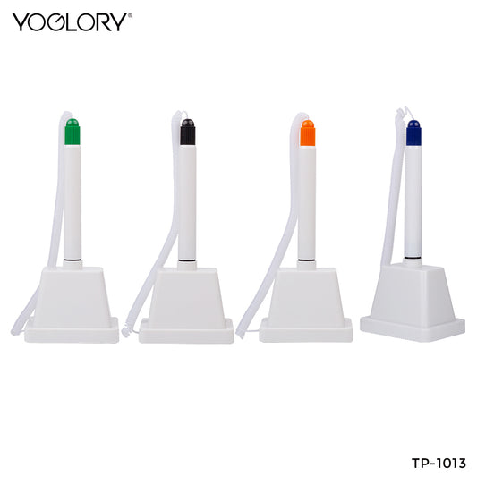 YOGLORY Plastic Table Pen with base in colors for Bank School Hotel Hospital Reception with Customized logo as Promotional Items TP1013