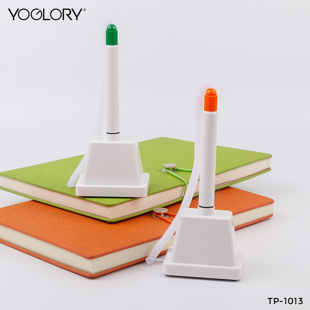 YOGLORY Plastic Table Pen with base in colors for Bank School Hotel Hospital Reception with Customized logo as Promotional Items TP1013