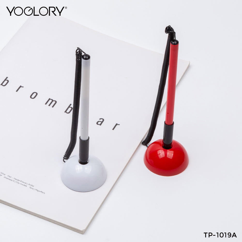 YOGLORY Pratical and Cheap Plastic Table Pen in colors For Bank Counter or Reception Table with Custom logo TP1019A