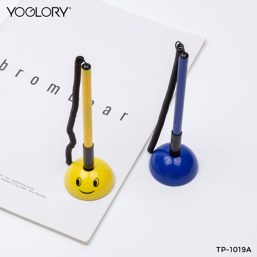 YOGLORY Pratical and Cheap Plastic Table Pen in colors For Bank Counter or Reception Table with Custom logo TP1019A