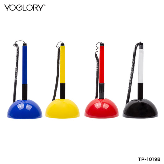 YOGLORY Pratical and Cheap Plastic Table Pen in colors For Bank Counter or Reception Table with Custom logo TP1019B