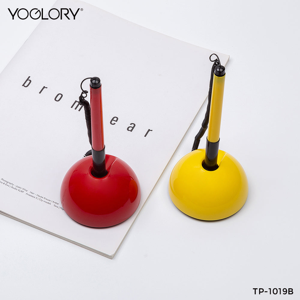 YOGLORY Pratical and Cheap Plastic Table Pen in colors For Bank Counter or Reception Table with Custom logo TP1019B